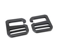 VersaKits 10 Pcs Heavy Duty Metal G Hooks Flat Tri-glide Hook Sildes Adjustable Fastener Belt Buckle for Strap Webbing, Matte Black, 1-1/2''