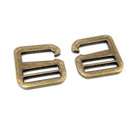 VersaKits 10 Pcs Heavy Duty Metal G Hooks Flat Tri-glide Hook Sildes Adjustable Fastener Belt Buckle for Strap Webbing, Bronze, 1-1/2''