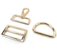 VersaKits 15 Pcs 1-1/4 Inch Purse Hardware Light Gold Heavy Duty Swivel Snap Hooks D Rings for Purse and Tri-glide Slide Buckles for Bag Straps Dog Collars Leash Lanyard