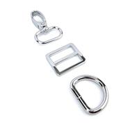 VersaKits 15 Pcs 1 Inch Purse Hardware Silver Heavy Duty Swivel Snap Hooks D Rings for Purse and Tri-glide Slide Buckles for Bag Straps Dog Collars Leash Lanyard, Chrome, 1 inch