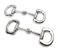 VersaKits 2 Pcs Horsebit Silk Scarf Buckle Rings Chunky D-Ring Horsebit Bag Clasp Connectors Equestrian Style Deco Charm for Bag Hat Belt Shoe Outfit(Silver)