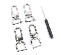 VersaKits 4 Pcs Heavy Duty Detachable Swivel Lobster Claw Clasps Screw in Shackle 5/8 Inch Silver Replacement Snap Hooks Trigger Clips