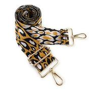 VersaKits Purse Straps Replacement Crossbody Yellow Leopard Print 2 Inch Extra Wide with Gold Buckles Adjustable Shoulder Guitar Strap for Crossbody Bag Purse Handbag