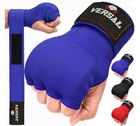 VERSAL VSL Boxing Hand Wraps Inner Gloves, Gel Padded Quick Wraps Elasticated Wrist Support Bandages, Fist Protector Martial Arts MMA Punching Speed Bag Training Under Mitts Handwraps (Blue, L/XL)