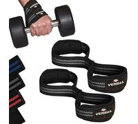VERSAL Weight Lifting Straps Figure 8 Lifting Straps Neoprene Padded Wrist Support Gym Straps Heavy Duty Weightlifting Deadlift Straps for Powerlifting Fitness Training Workout (Grey/Black)