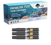 VersaLink 7120 Toner Cartridges Compatible for Xerox VersaLink C7100 C7120 C7125 C7130 Printer, High-Definition Printing Effect with Chip, 38000 Pages (3 Pack Black)