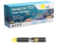 VersaLink 7120 Toner Cartridges Compatible for Xerox VersaLink C7100 C7120 C7125 C7130 Printer, High-Definition Printing Effect with Chip, 38000 Pages (1 Pack Yellow)