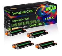 VersaLInk C500 Compatible for Xerox Drum Unit with Chip VersaLInk C500 VersaLInk C500DN VersaLInk C500DNW VersaLInk Printers (4 Pack Black)