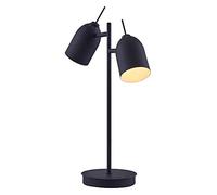 VERSANORA Teamson Home Adjustable Standing Desk Lamp with Double Spotlight, Table Lamp Desk Lamp, Desk Light, Tabletop, Black Finish for Living Room or Office