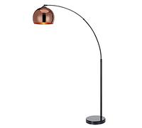 Teamson Home Arquer 170cm Arc Floor Lamp with Faux Marble Base, Copper - Brown
