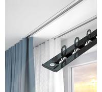 Versatile 17.7ft Black ain Track with Silent Rollers Ideal for RV ains Room Dividers Shower ains Single Rail Ceiling ain Rod System