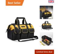 Versatile 17-Inch Tool Carrier with Wide Open Design and Secure Sealed Pockets