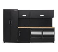 Versatile 3.3M Garage Storage System With Oak Worktop And Modular Units