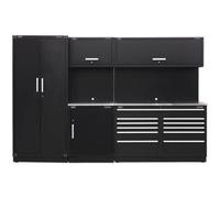 Versatile 3.3M Garage Storage System With Stainless Steel Worktop And Modular Cabinets