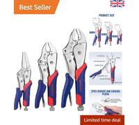 Versatile 3-Piece Locking Pliers Set with Quick Release & Soft Grip Handles