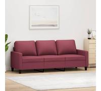 Versatile 3-Seater Sofa Bed - 180cm Wine Red Fabric Couch for Living Room & Home Decor - Stylish Afable 3-Posti Design, Comfortable & Functional Furniture