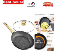 Versatile 30cm Frying Pan with Lid - Healthy Non-Stick Surface for Induction Use