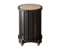 Versatile 4-in-1 Stackable Stools Retro Medieval Style Wooden Dining Chairs Flexible & Practical for Bedroom Living Room & Small Spaces (Black Large)