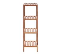 Versatile 4 Tier Walnut Wood Bathroom Shelf Unit, Contemporary Shelving Unit, Durable Shelf Unit For Bedroom Premier Housewares Natural One Size