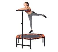 Versatile 45" Trampette for Adults and Kids Adjustable Handle, Ideal for Indoor and Outdoor Fitness, Yoga, Workout, and Garden Exercise Max Weight 225kgHexagonal Orange48 Inches