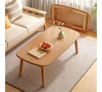 Versatile 47.2in Portable Wooden Folding Coffee Table - Stylish Multi-Functional Low Altar Table for Living Room & Bedroom Space-Saving Natural Wood Design