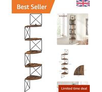 Corner Shelf Wall Mounted, Floating Shelf 5 Tier, Book Shelf, for Bedroom Liv...