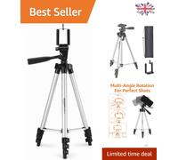 Amazon Basics 127 cm (50-Inch) Aluminium Universal Smartphone Tripod with Three-Axis Rotation, Black