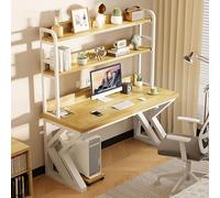 Versatile 63" Computer Desk with Storage Shelf & Pegboard Sturdy Writing Workstation for Home Office Bedroom Living Room - Modern Design in Primary Color A