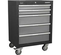 Versatile 650mm 5 Drawer Mobile Cabinet With Ball Bearing Slides And Swivel Castors