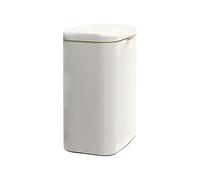 Versatile 8L Kitchen Trash Can with Lid - Stainless Steel, White, Space-Saving Hanging Waste Bin for Efficient Garbage Management, Ideal for Home and Office Use