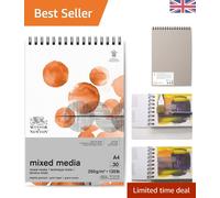 Versatile A4 Spiral Mixed Media Pad, 250gsm Weight, Perfect for Every Artist