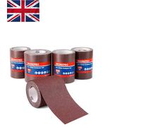 WORKPRO Sandpaper Rolls, 4 Sandpaper Rolls 93 mm x 5 m, Grit 60/120/180/240, for Hand Sanders, Orbital Sanders, Sandpaper for Wood, Metal, Paint
