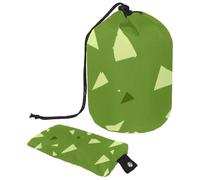 Versatile and Chic: The Ultimate Foldable Portable Cosmetic Bag for Women, Green Triangle Geometric