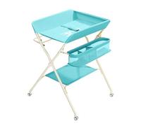 Versatile Baby Changing Station: Multi-Functional Table with Toy Rack, Bathtub & Storage Organizer(Blue)