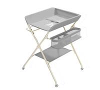 Versatile Baby Changing Station with 5 Adjustable Heights, Foldable Design, Mat & Toy Organization(Gray)