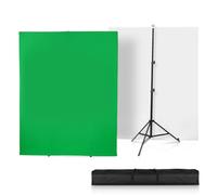 Versatile Backdrop Stand, 6.5x6.5ft Wrinkle-Resistant Collapsible Background Chromakey White & Green Screen for Photo Studio Video Shooting, Portrait Headshot Photography (2x2m 6.5x6.5ft)