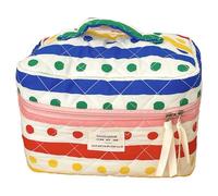 Versatile beauty pouch with colorful dot makeup handbag, handbag with inner divider for student traveler