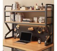 Versatile Black Computer Desk Bookshelf Elegant Desktop nizer for Home Office & Dorm 19.6"x9.8"x37.7" Space Saving Bookcase Shelf