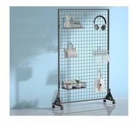Versatile Black Grid Wall Panels with Caster Wheels - Standing Display Rack for Retail, Home, Trade Shows & Office, 60x40x100 cm Art Gridwall Stand