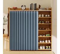 Versatile Blue Sliding Cabinet Cover, 90x100cm, Privacy Protect for Kitchen & Bathroom Shelves, Slish Window Treatment, & Easy to Inll