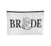 Versatile Bride Party Canvas Toiletry Bag for Makeup Storage Organization Gifts and Daily Use Western Makeup Bag