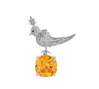 Versatile Brooch Alloy Jewelry Multi Purpose Accessory Elegant Bird Theme Pin For Hats Bags And Clothing Bird On Stone Brooch
