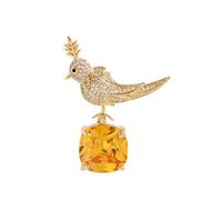 Versatile Brooch Alloy Jewelry Multi Purpose Accessory Elegant Bird Theme Pin For Hats Bags And Clothing Bird On Stone Brooch