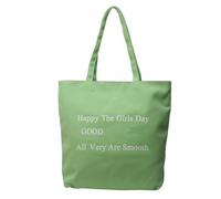Versatile Canvas Shoulder Bag With Trendy Letter Print Large Capacity Zippered Handbag Shopping Bag For Stylish Ladies Street Fashion Handbag