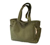 Versatile Casual Handbag, Corduroy Large Capacity Single Shoulder Tote Bag, College Commuting Men's and Women's Bags(Green)