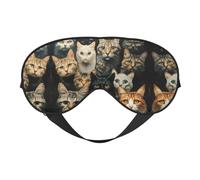 Versatile Cat Print Eye Mask Soft Sleeping Double Sided Yoga Camping Eye Mask Soft Sleeping Eye Mask