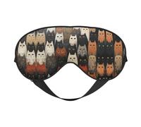 Versatile Cat Print Eye Mask Soft Sleeping Double Sided Yoga Camping Eye Mask Soft Sleeping Eye Mask