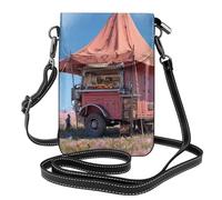 Versatile Cell Phone Purse Crossbody Stylish Unique Pink Camper Van Prints for Travel and Daily Use