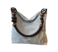 Versatile Chinese Cultural Beaded Shoulder Bag For Trendy Ladies PU Leather Handbag Elegant Black Satchel Underarnm Bags Elegant Black Satchel
