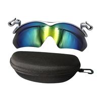 Versatile Clip On Sunglasses for Men - Stable Polarized Visor with UV Protection | Ideal for Cycling, Hiking, & Fishing, Silver Frame/Yellow Film Coatin